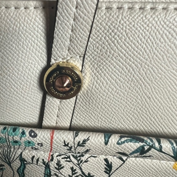 Nanette Lepore Cream Floral Canvas Tote Bag with Leather Straps - Picture 3 of 6